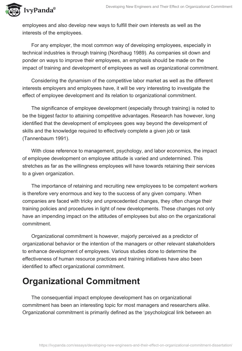 Developing New Engineers and Their Effect on Organizational Commitment. Page 3