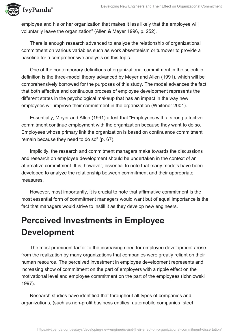 Developing New Engineers and Their Effect on Organizational Commitment. Page 4