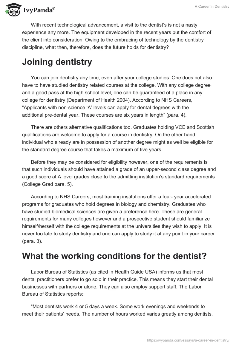 A Career in Dentistry. Page 2