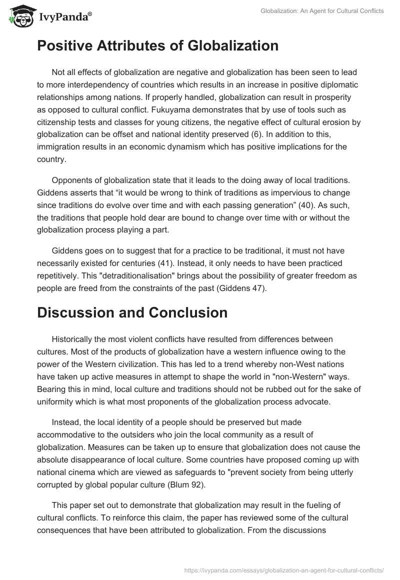 Globalization: An Agent for Cultural Conflicts. Page 3