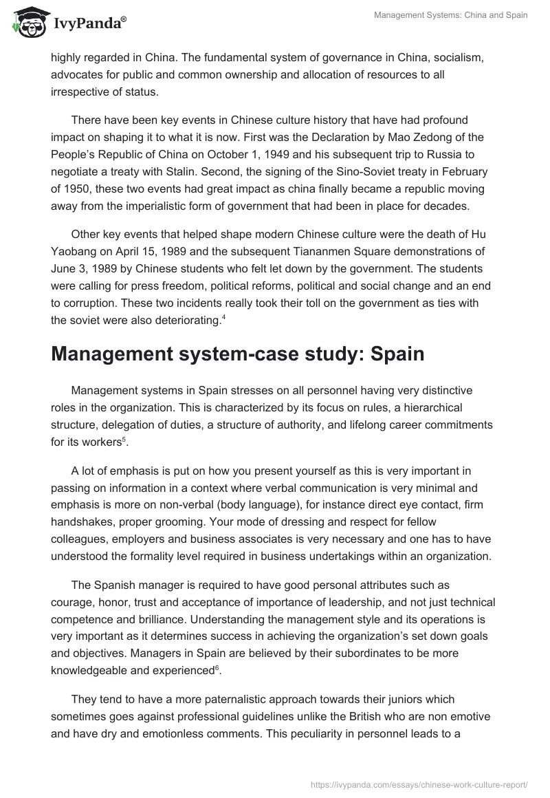Management Systems: China and Spain. Page 3