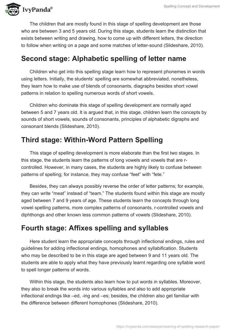 Spelling Concept and Development. Page 2