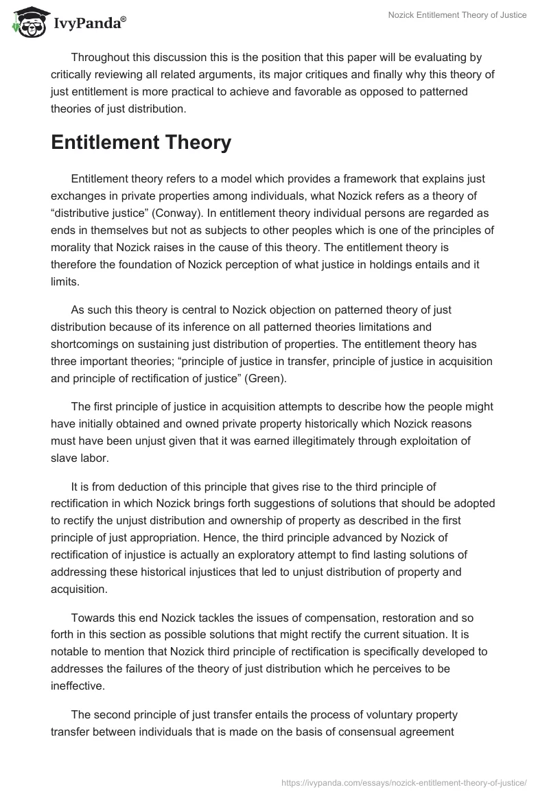 Nozick Entitlement Theory of Justice. Page 2