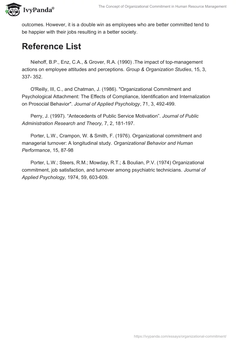 The Concept of Organizational Commitment in Human Resource Management. Page 3