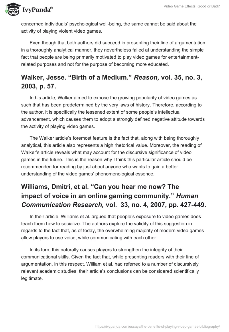 Video Game Effects: Good or Bad?. Page 4