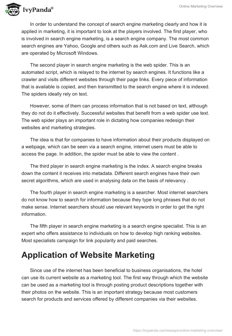 Online Marketing Overview. Page 3