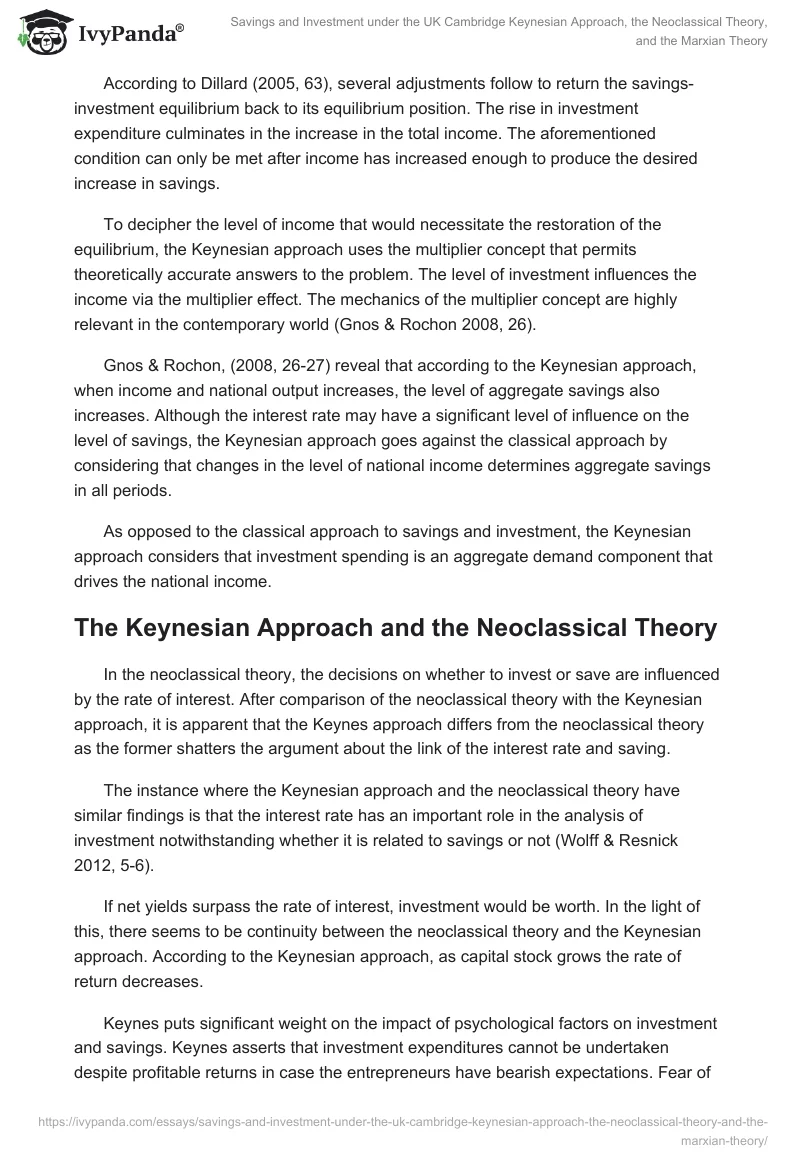 Savings and Investment under the UK Cambridge Keynesian Approach, the Neoclassical Theory, and the Marxian Theory. Page 2