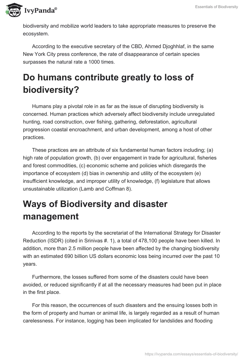 Essentials of Biodiversity. Page 2