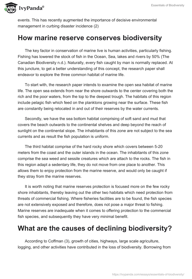 Essentials of Biodiversity. Page 3
