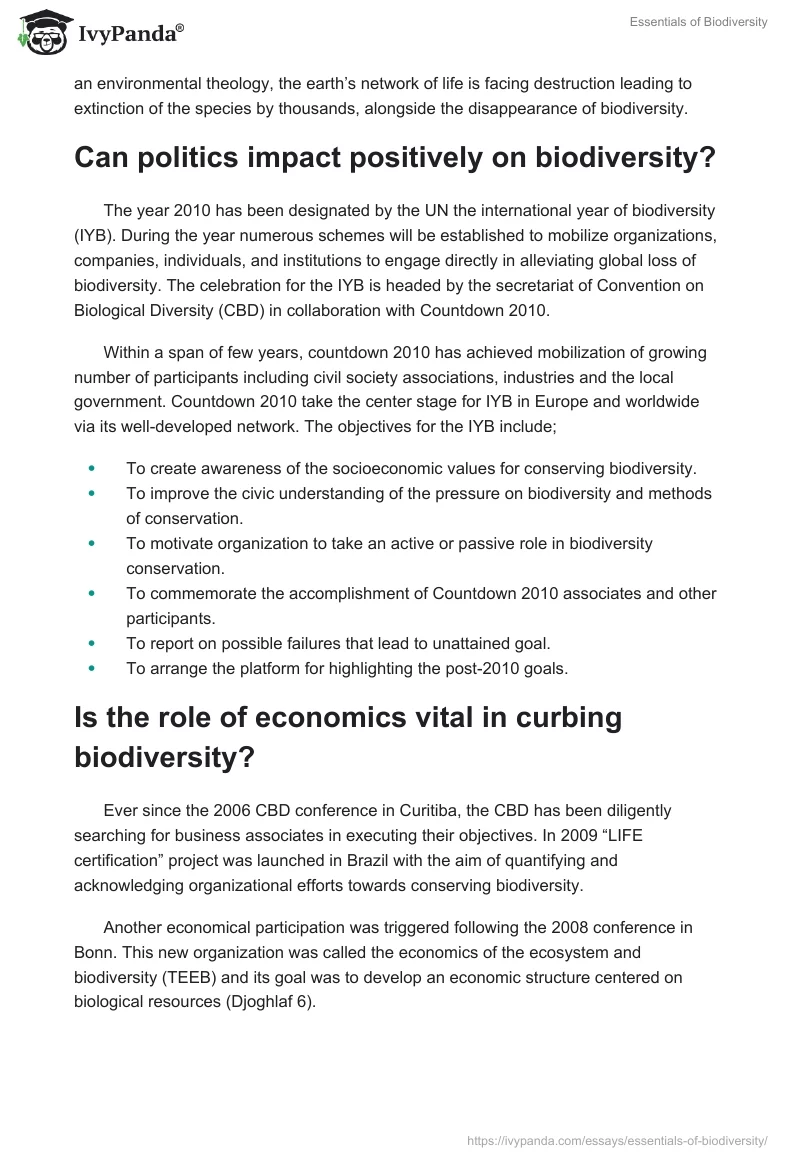 Essentials of Biodiversity. Page 4