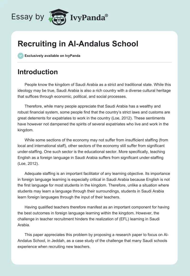 Recruiting in Al-Andalus School. Page 1