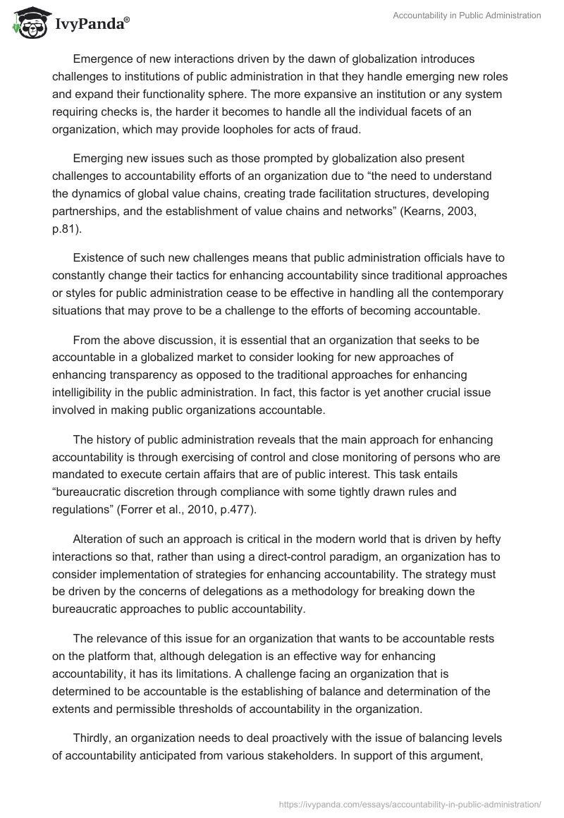 Accountability in Public Administration. Page 2