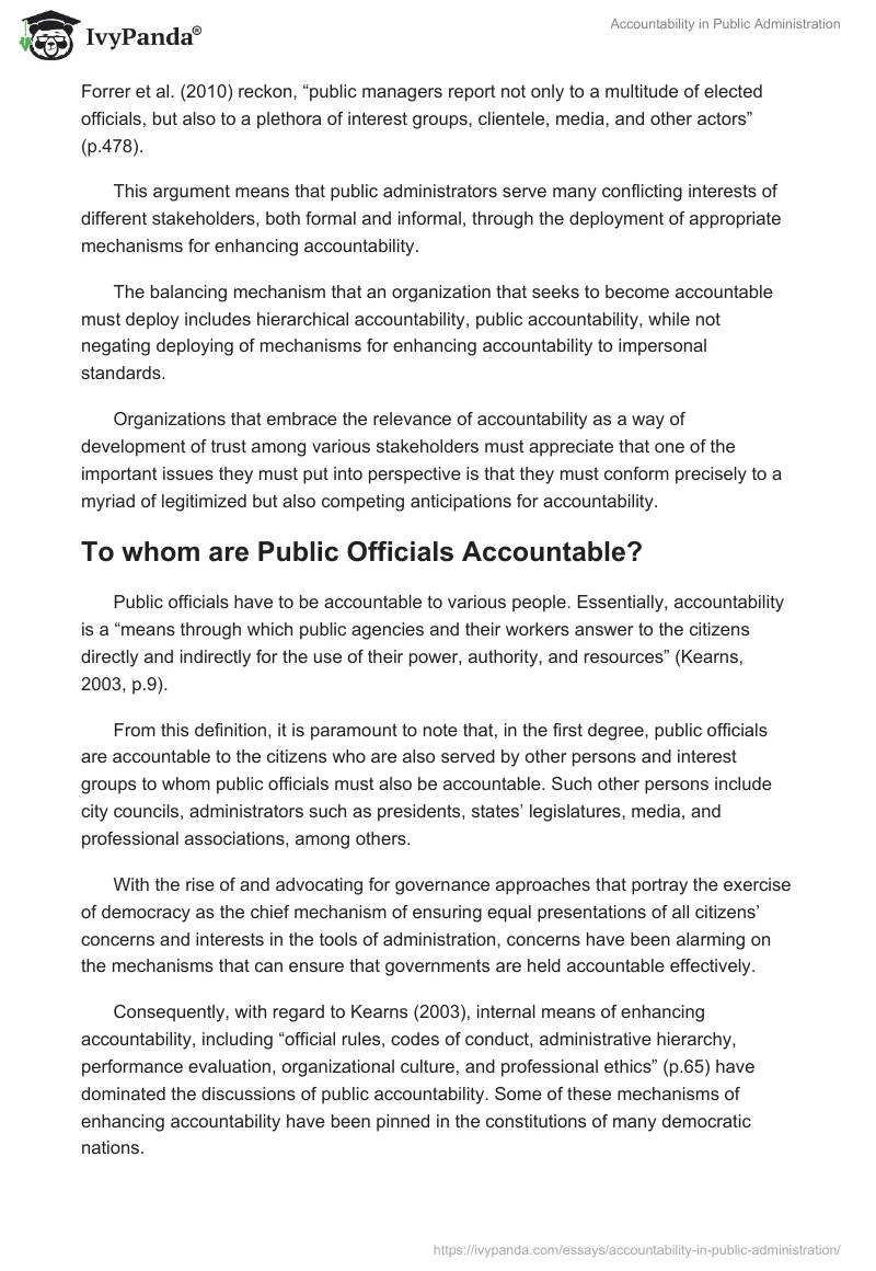 Accountability in Public Administration. Page 3