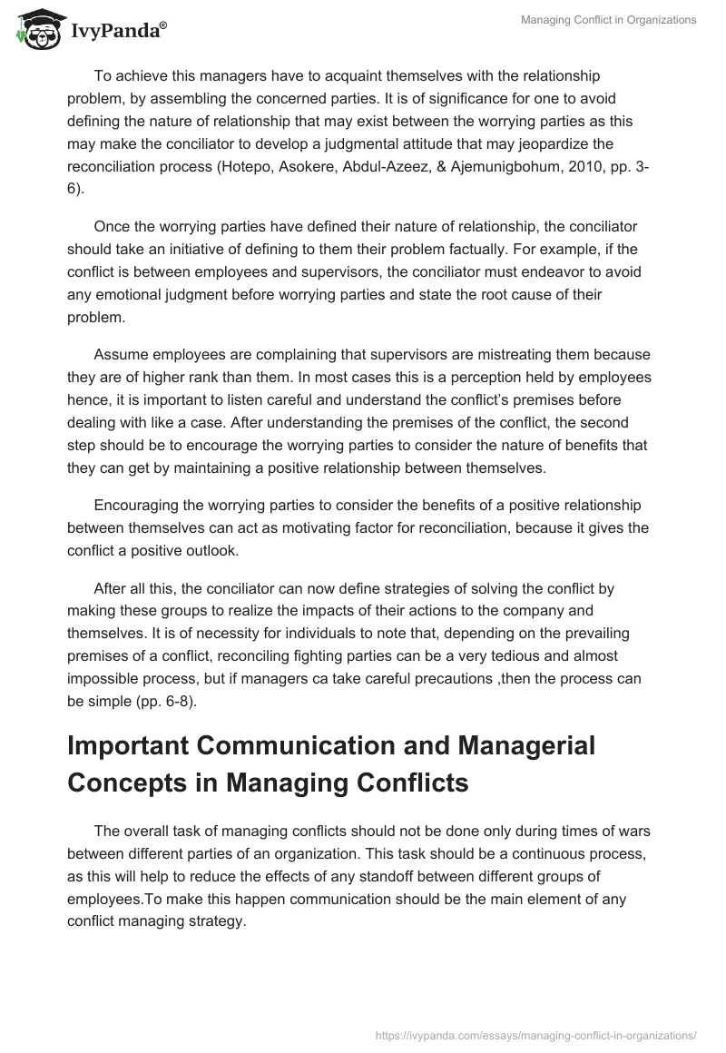 Managing Conflict in Organizations. Page 5