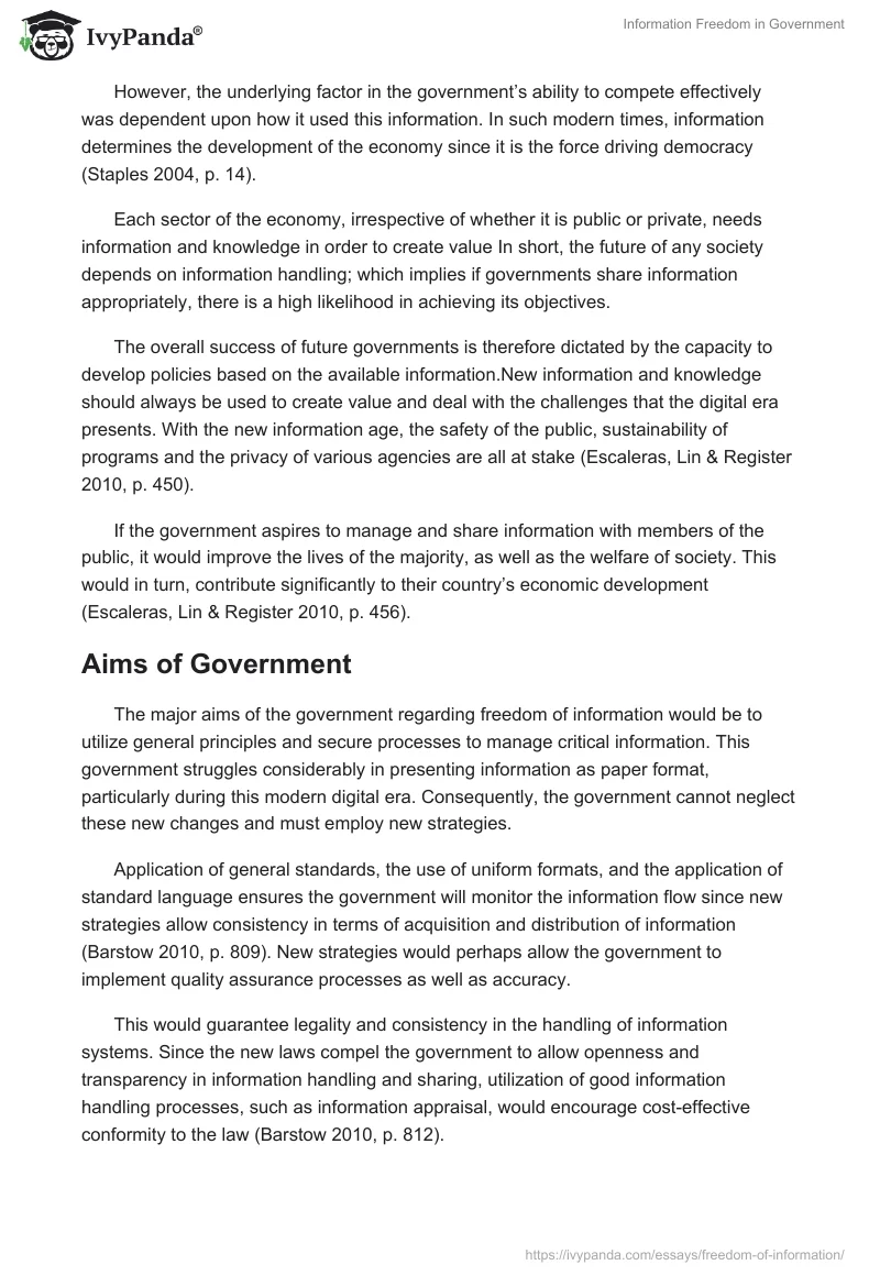 Information Freedom in Government. Page 3
