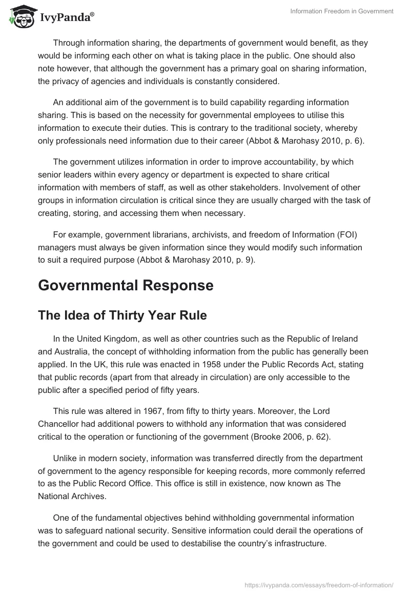 Information Freedom in Government. Page 4
