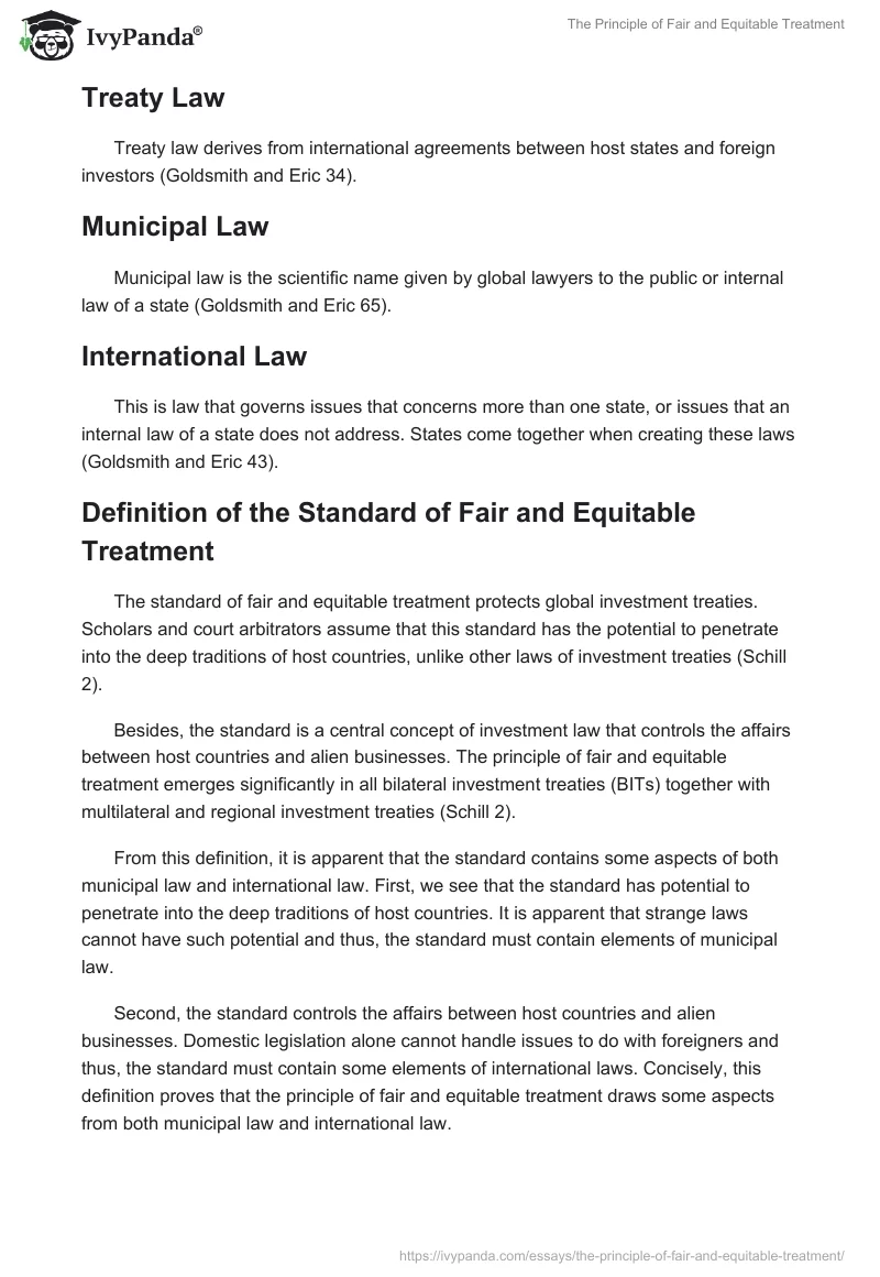 The Principle of Fair and Equitable Treatment. Page 2