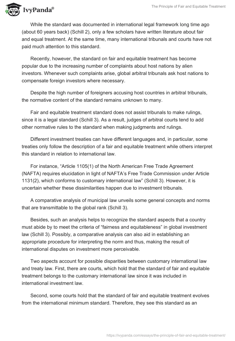 The Principle of Fair and Equitable Treatment. Page 3