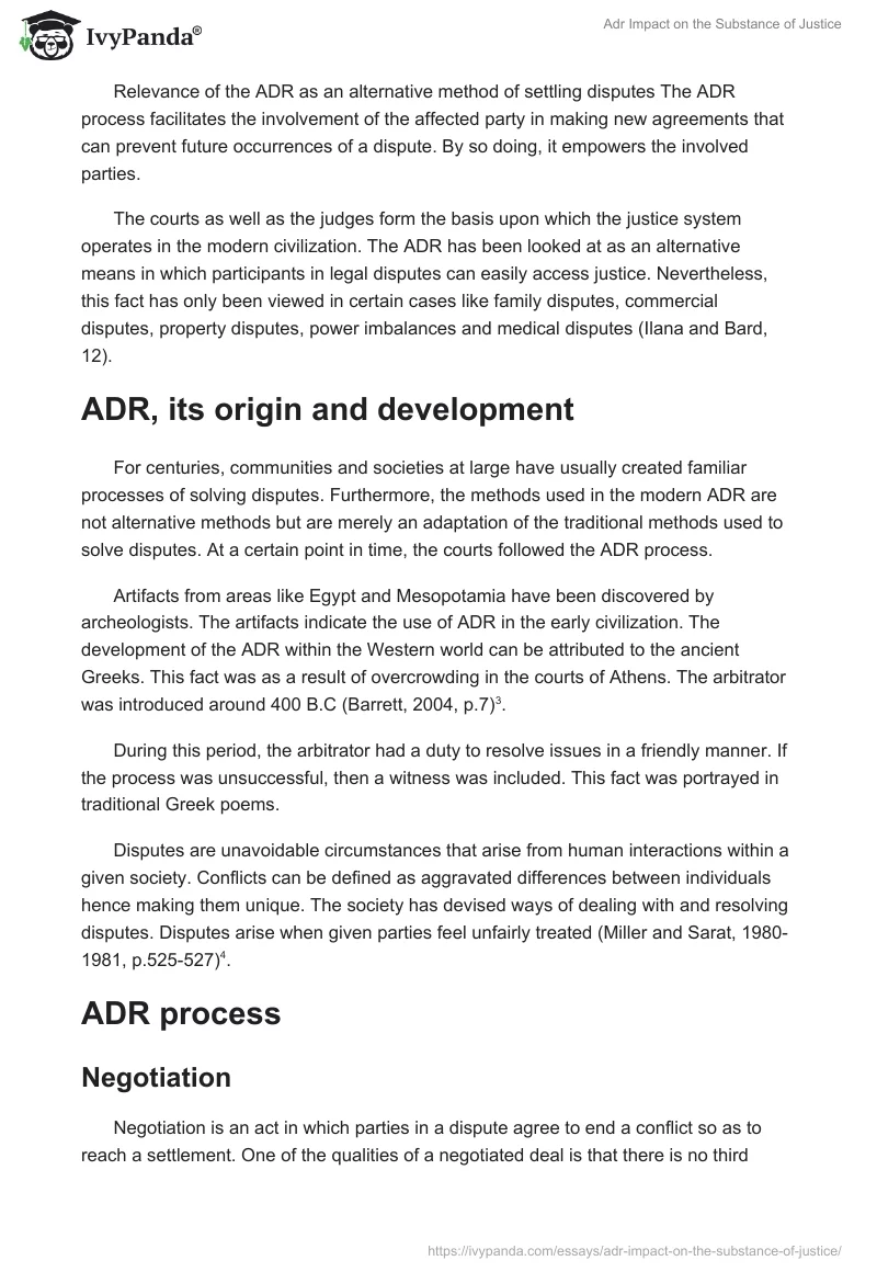 Adr Impact on the Substance of Justice. Page 2