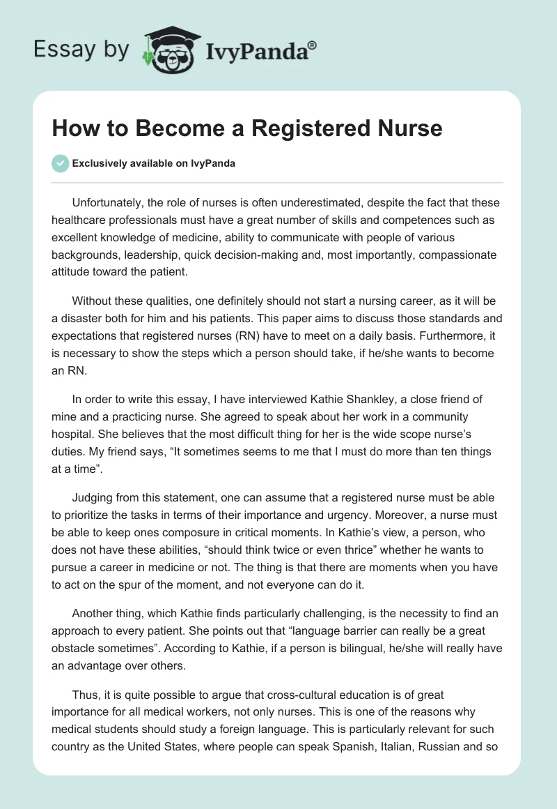 How to Become a Registered Nurse. Page 1