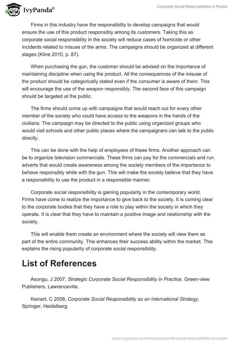 Corporate Social Responsibilities in Russia. Page 3