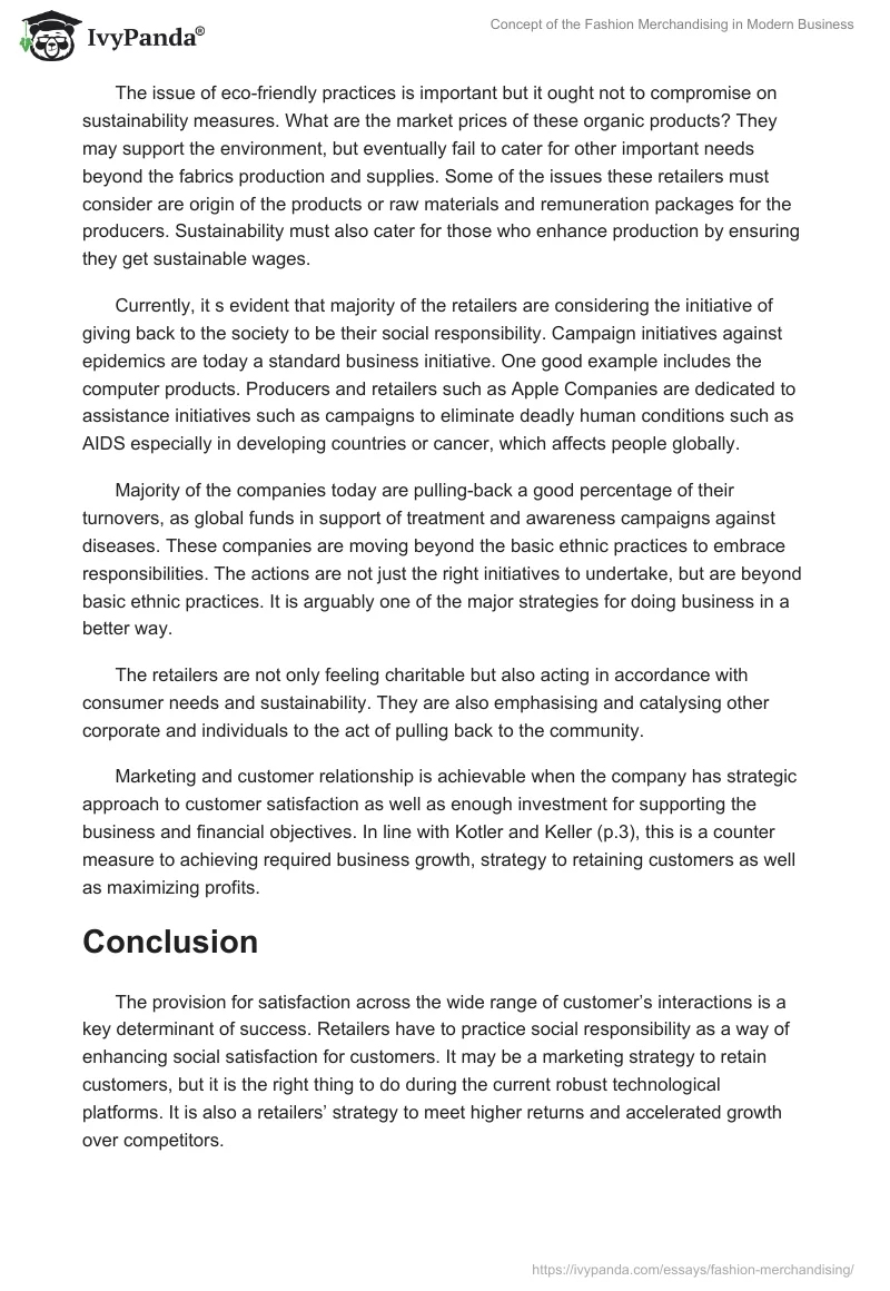 Concept of the Fashion Merchandising in Modern Business. Page 2