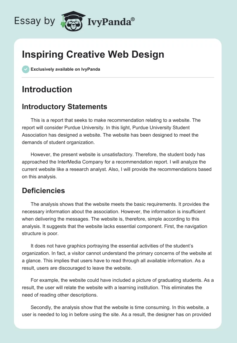 Inspiring Creative Web Design. Page 1