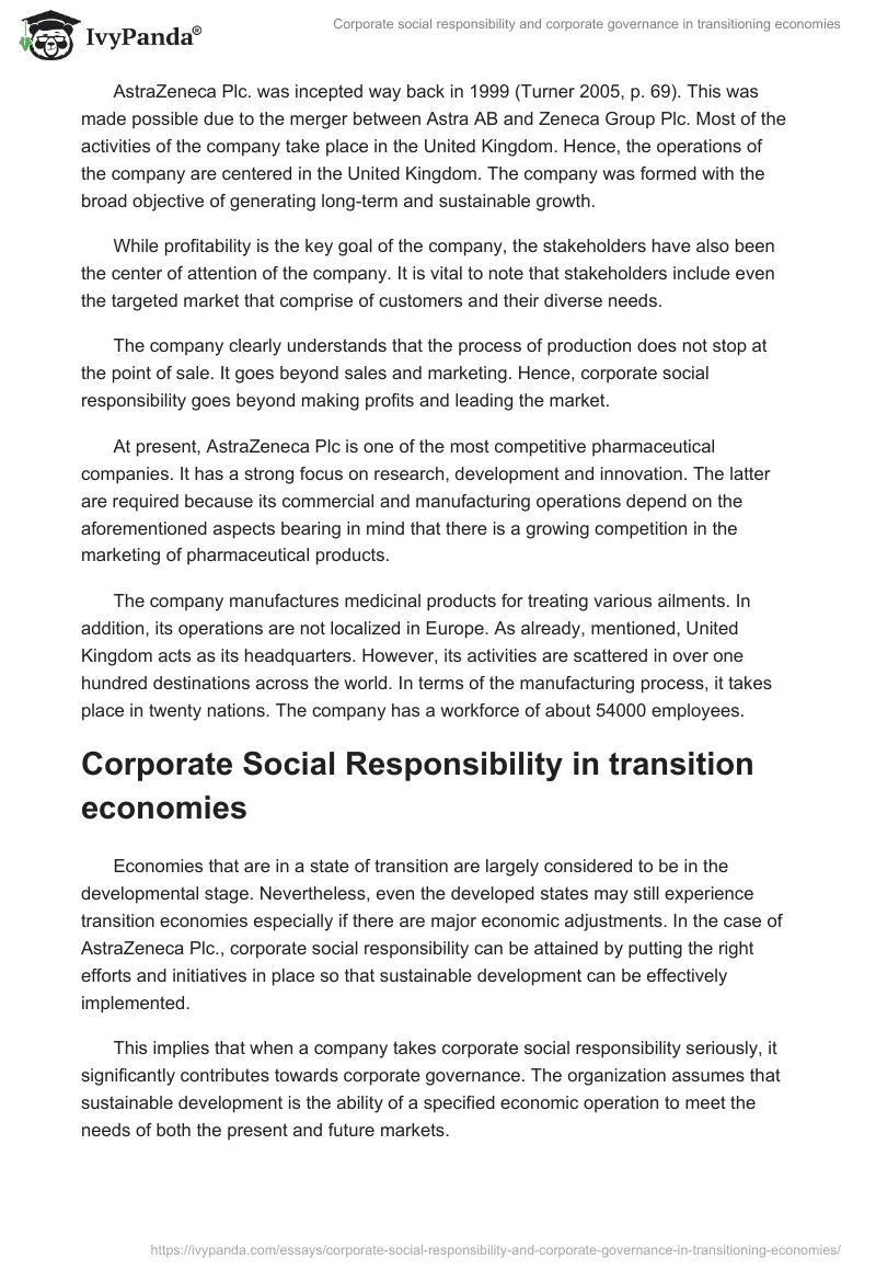 Corporate social responsibility and corporate governance in transitioning economies. Page 2