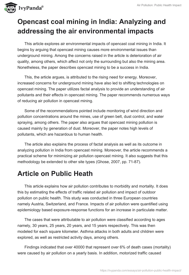 Air Pollution: Public Health Impact. Page 3