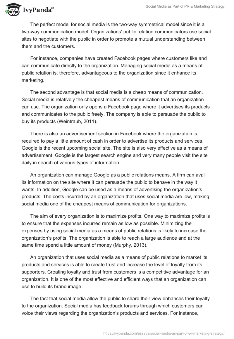 Social Media as Part of PR & Marketing Strategy. Page 3