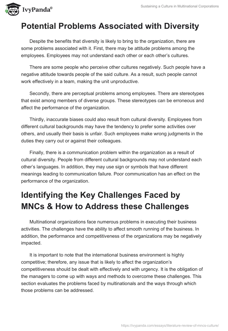 Sustaining a Culture in Multinational Corporations. Page 4