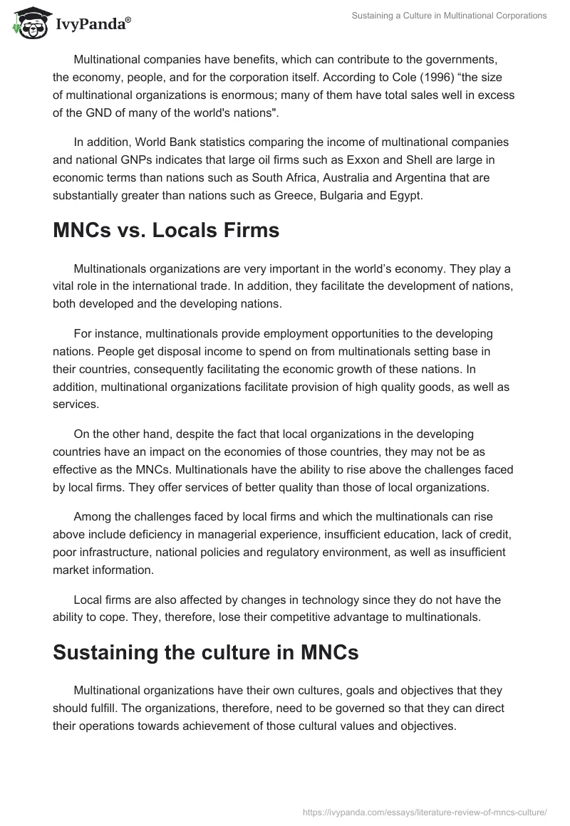 Sustaining a Culture in Multinational Corporations. Page 5
