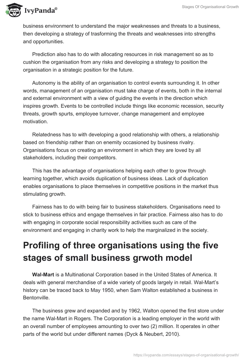 Stages Of Organisational Growth. Page 4