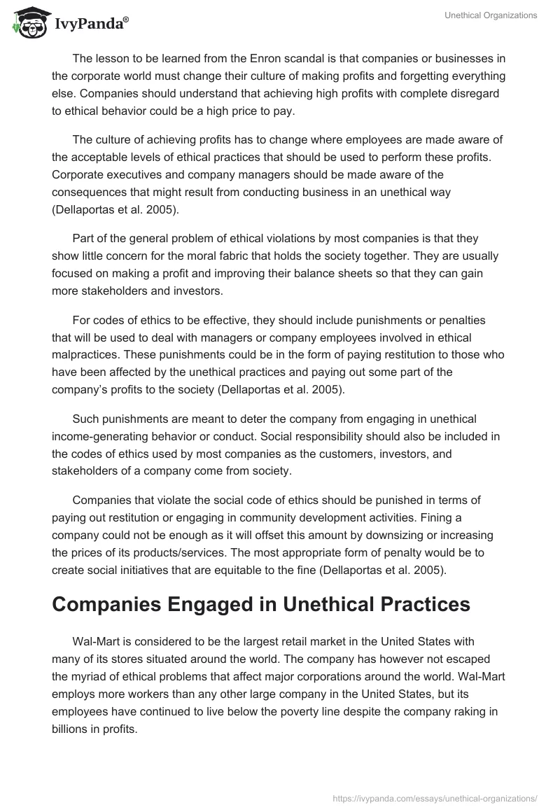 Unethical Organizations. Page 5