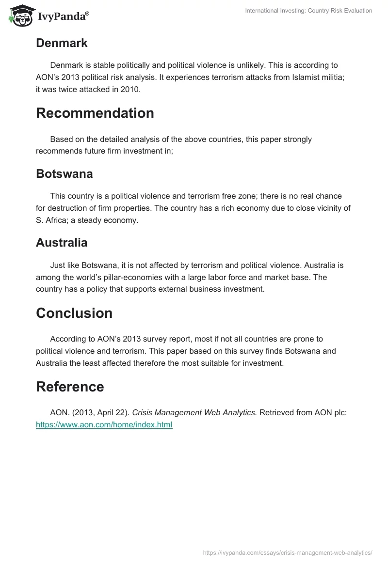 International Investing: Country Risk Evaluation. Page 3