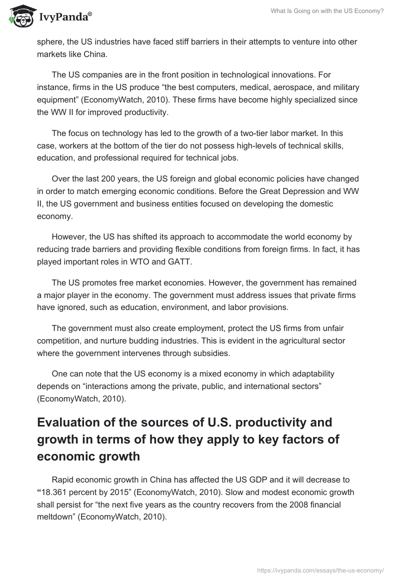What Is Going on with the US Economy?. Page 2