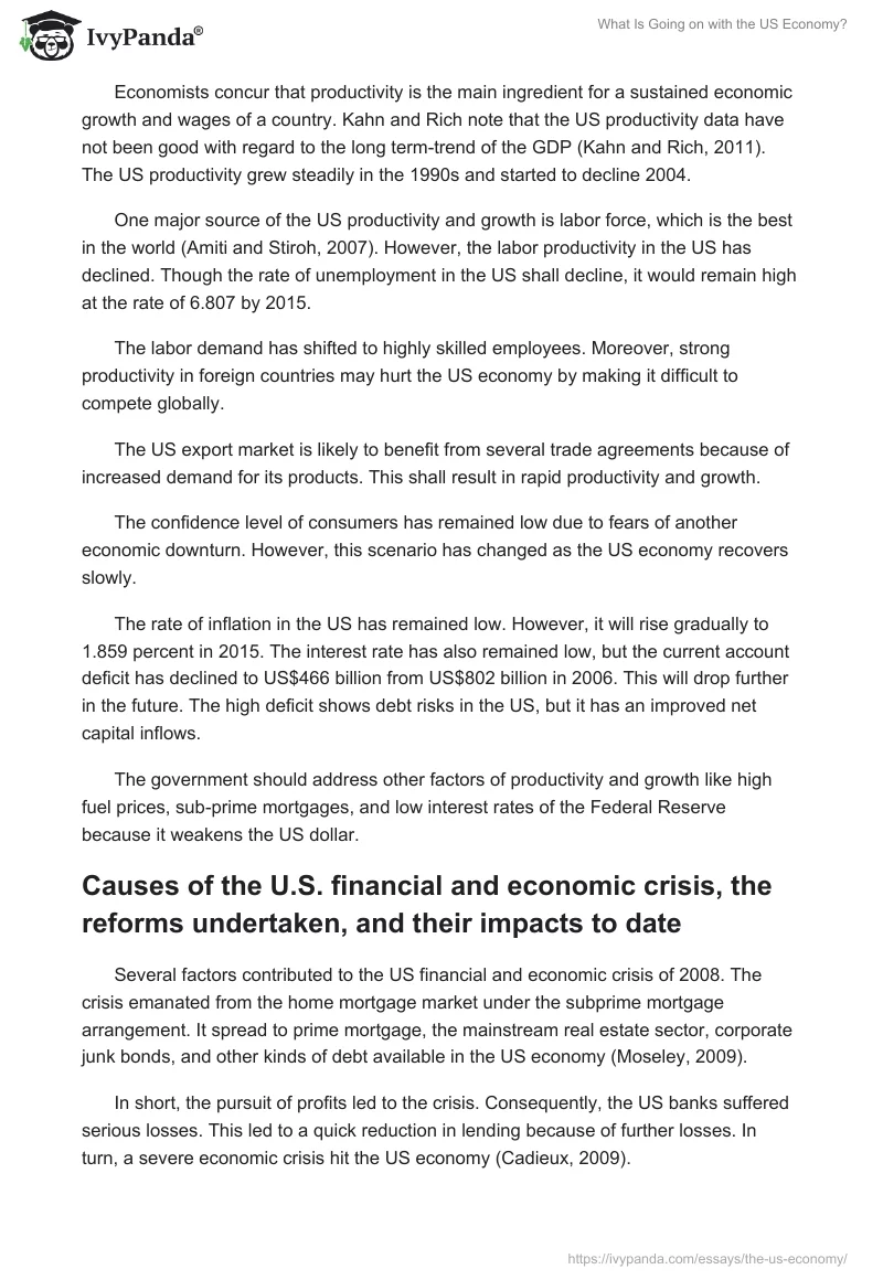 What Is Going on with the US Economy?. Page 3