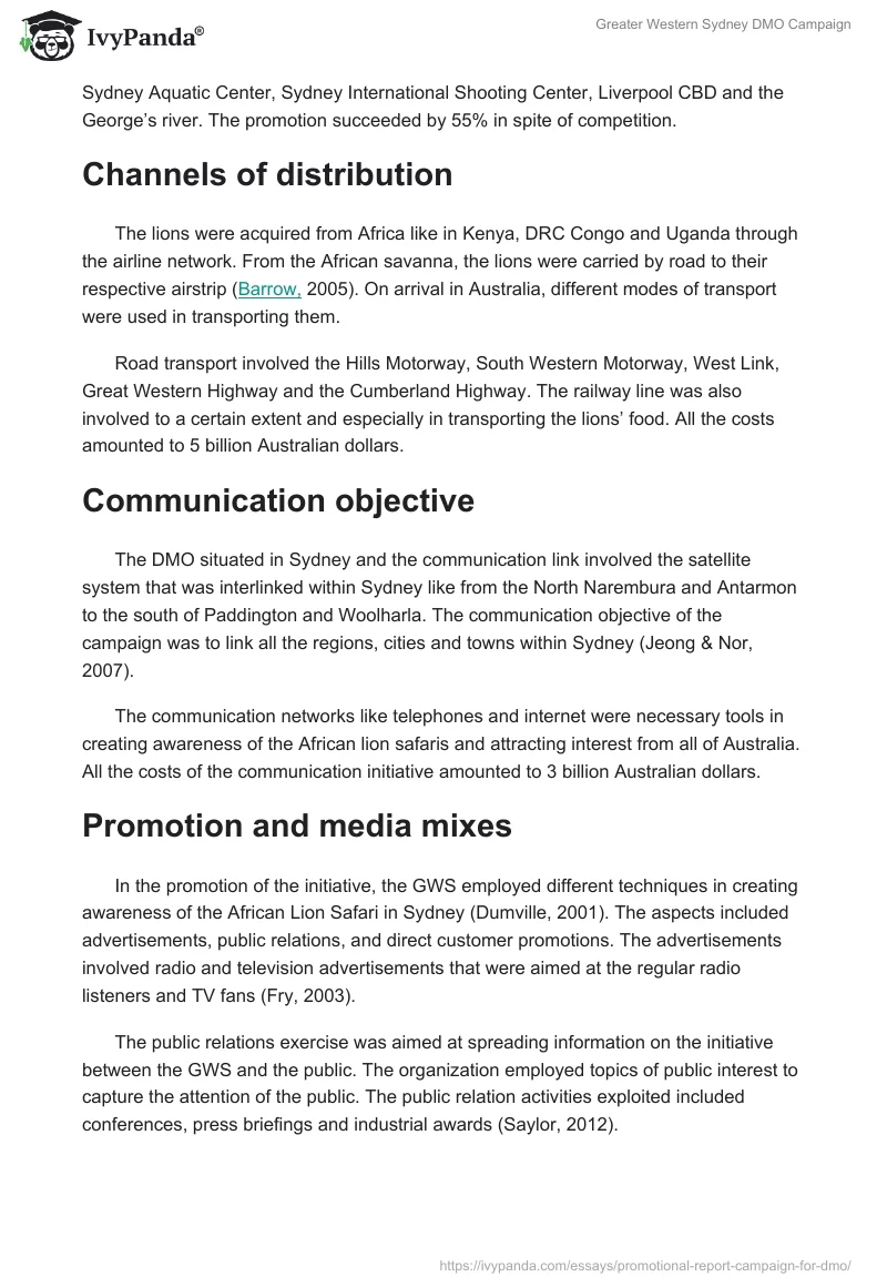 Greater Western Sydney DMO Campaign. Page 4