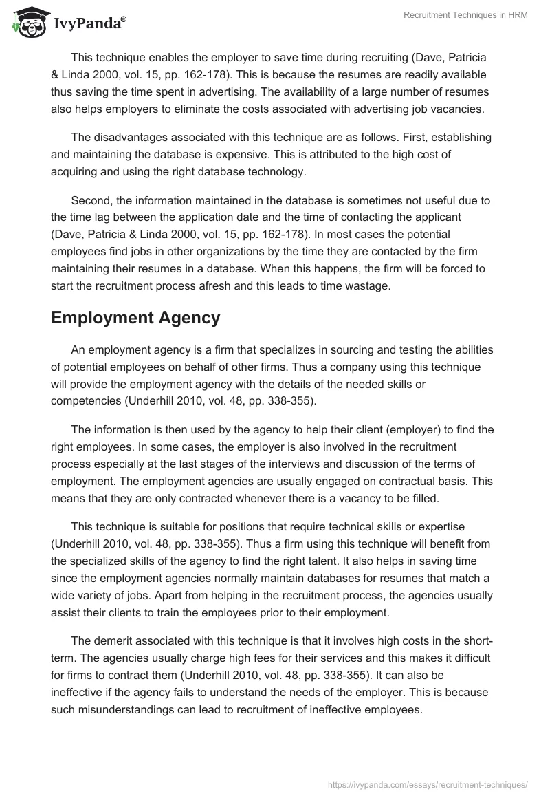 Recruitment Techniques in HRM. Page 4