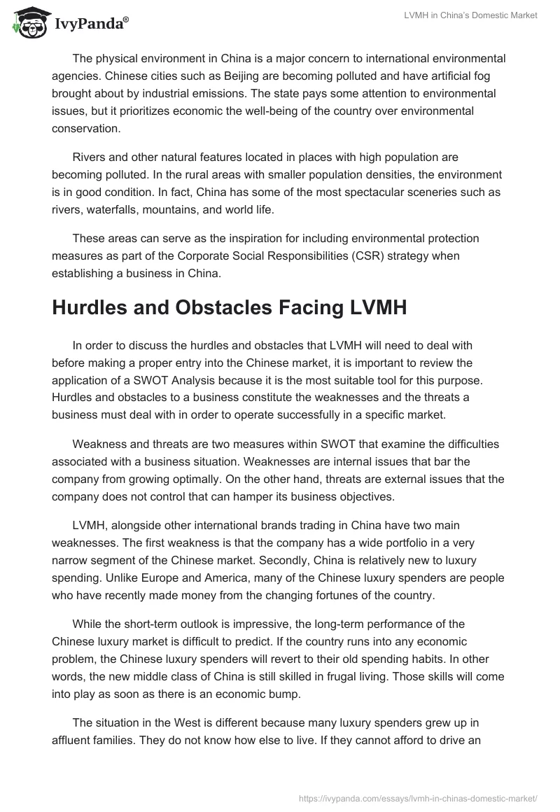 LVMH in China’s Domestic Market. Page 4