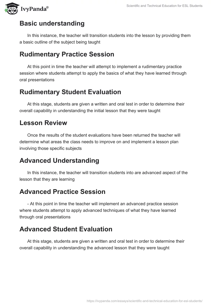 Scientific and Technical Education for ESL Students. Page 5