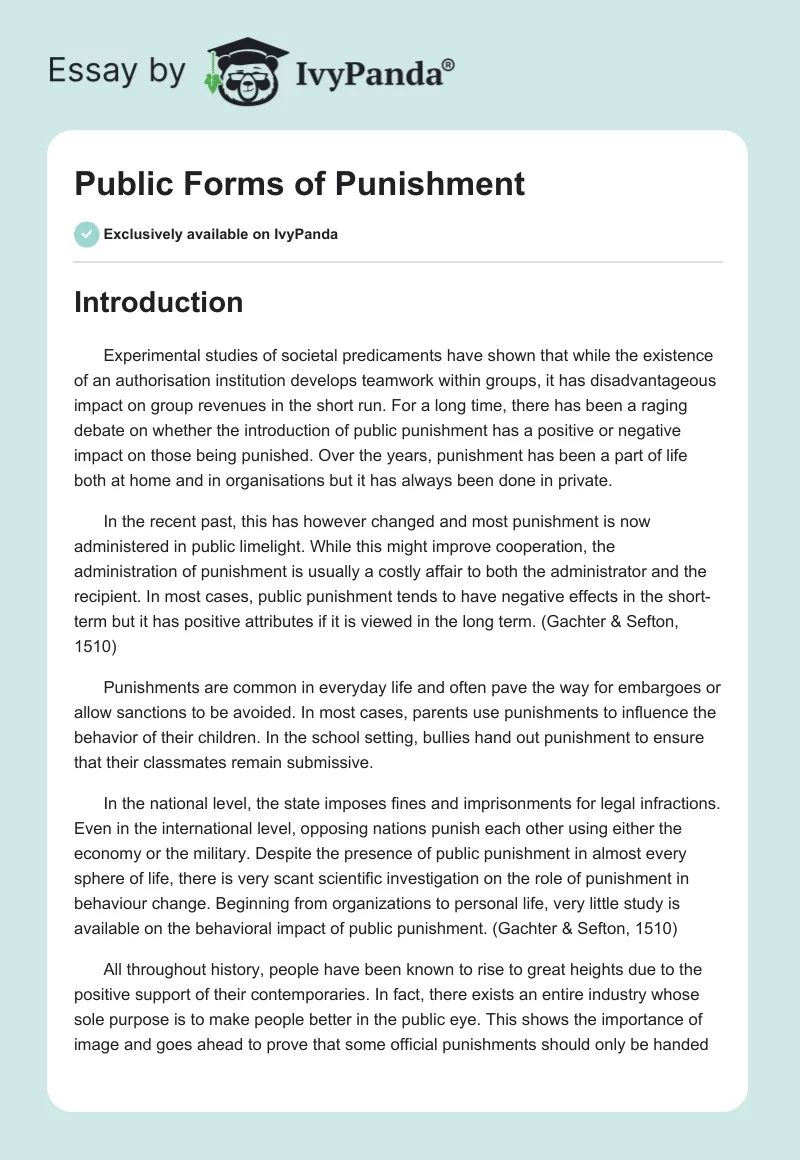 Public Forms of Punishment. Page 1