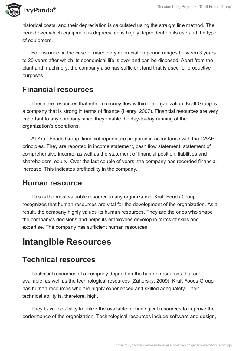 Session Long Project 3: ”Kraft Foods Group”. Page 2