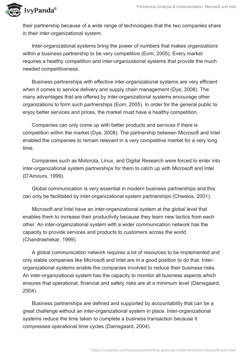 Partnership Analysis & Implementation: Microsoft and Intel. Page 4