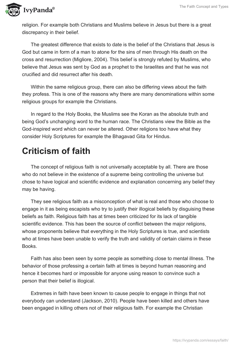 The Faith Concept and Types. Page 2