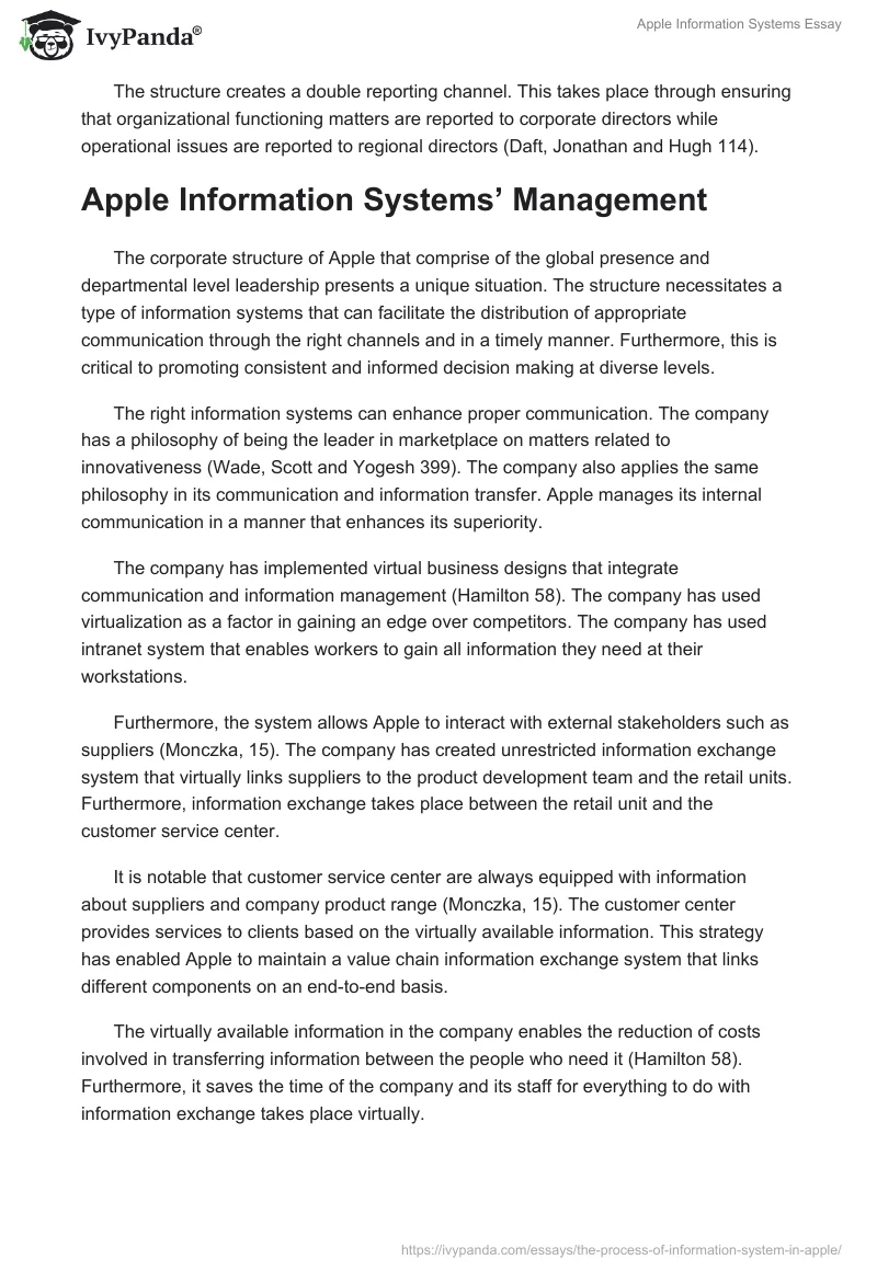 Apple Information Systems Essay. Page 3