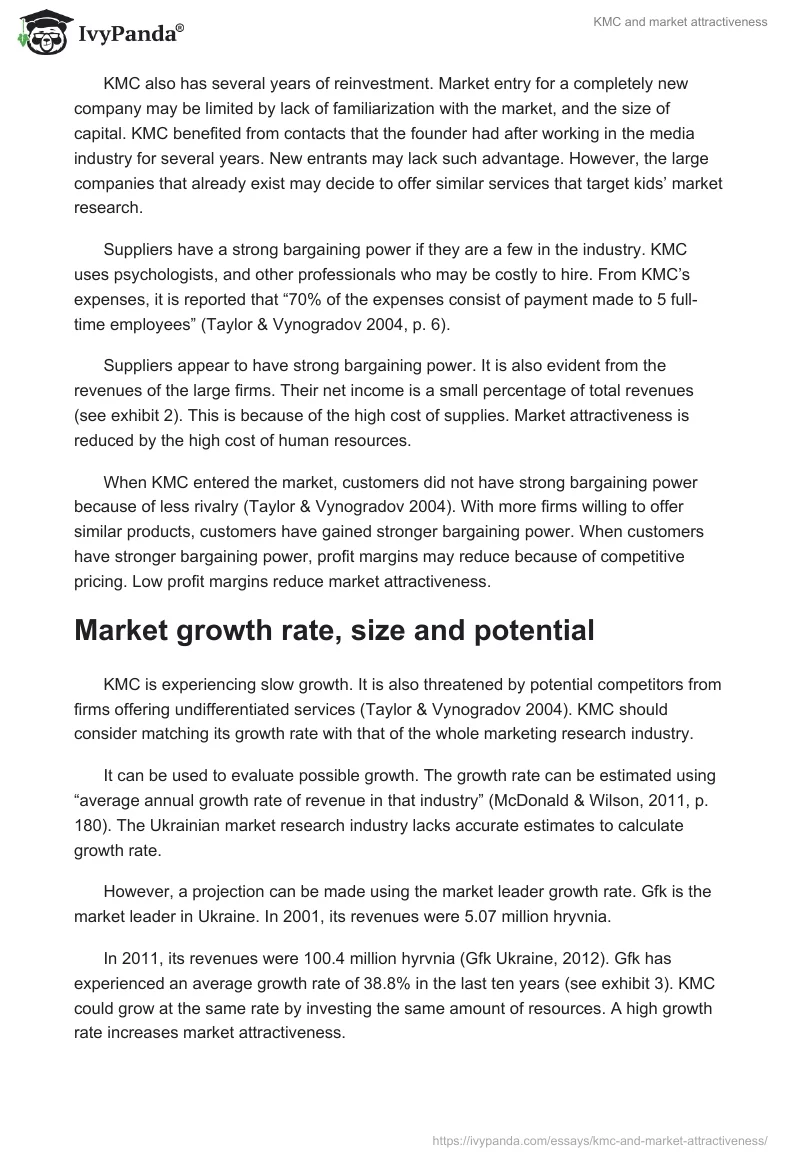 KMC and market attractiveness. Page 3