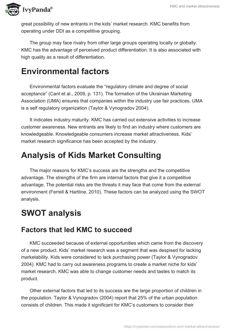 KMC and market attractiveness. Page 5
