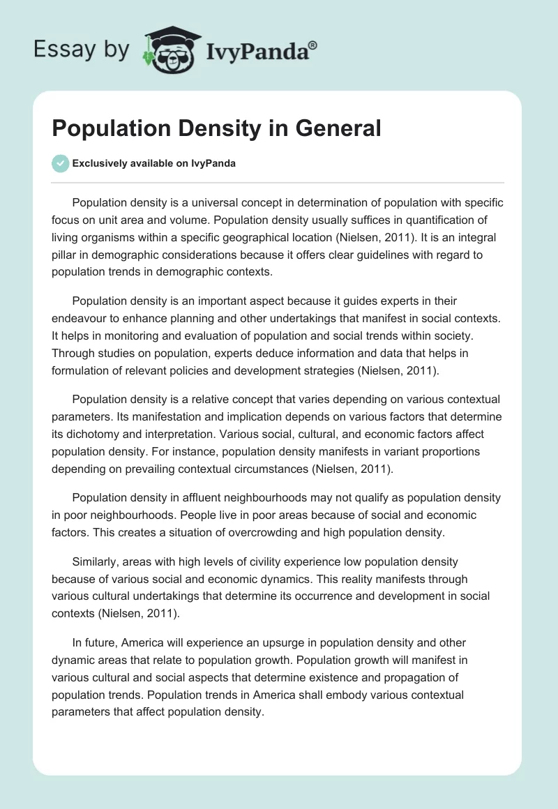 Population Density in General. Page 1