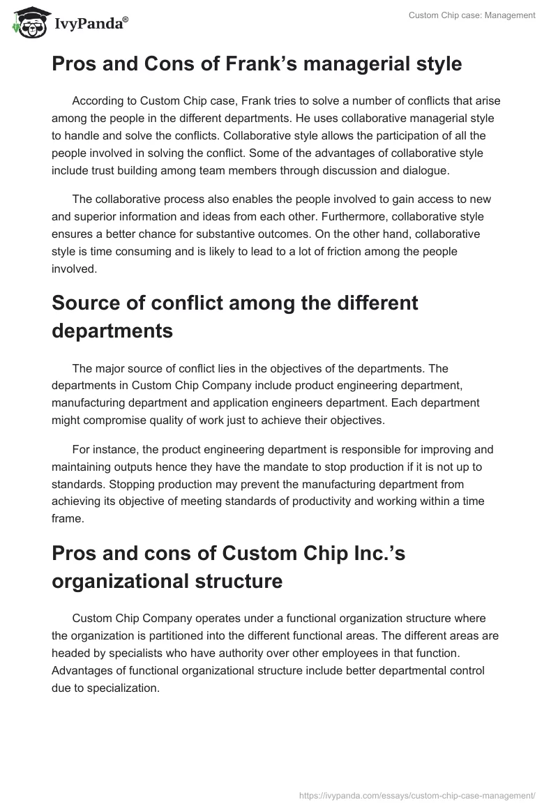 Custom Chip case: Management. Page 2